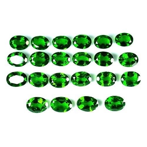 6x8mm Chrome Diopside Faceted Oval Loose Gemstones Grade: Aaa