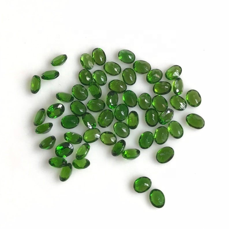 6x8mm Chrome Diopside Faceted Oval Loose Gemstones Grade: Aaa