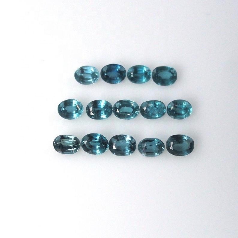 4x6mm Teal Kyanite Faceted Oval Loose Gemstones Grade: Aaa