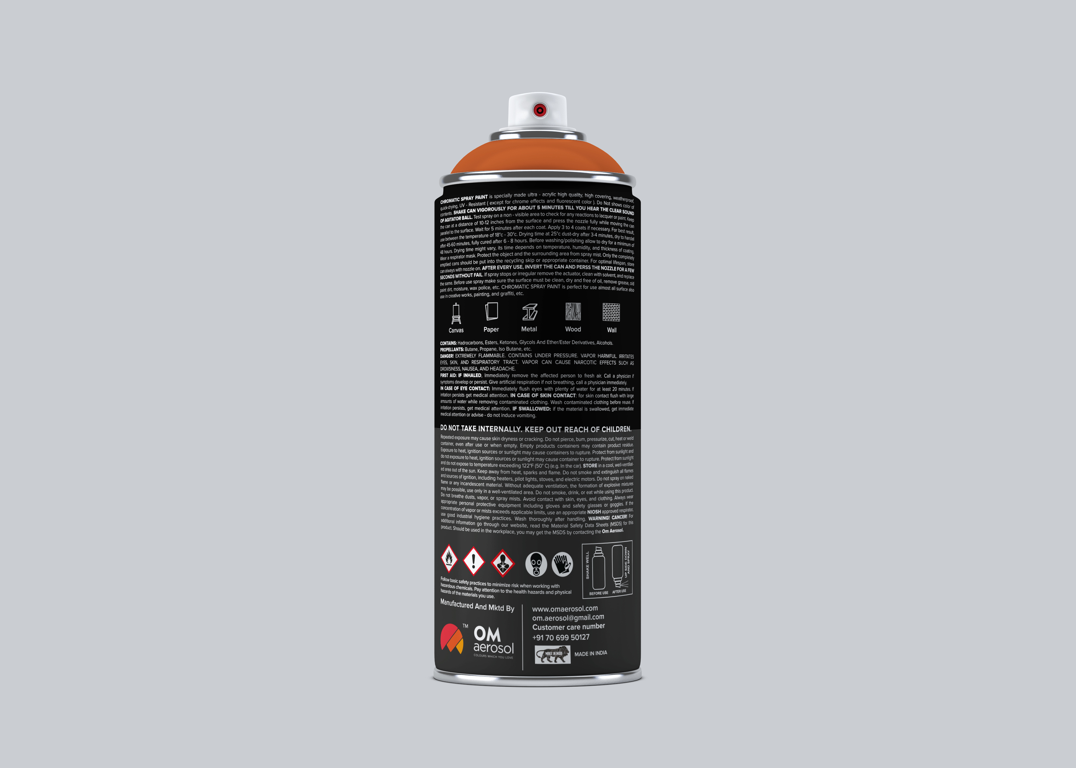 Chromatic Dark Orange - Acrylic 400ml, Aerosol Can | Fast Drying, Durable Finish, Uv Resistant