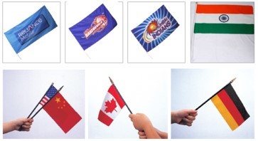 International Hand Flags - Polyester, 4" X 6", 6" X 9", 8" X 12", 12" X 18" | Customizable Colors, Logos, Lightweight, Printed For Sports And Promotions