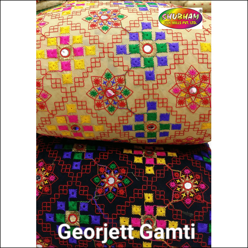 Embroidered Georgette Fabric - 44" Wide, 100 cm Length | Multipurpose Use in All Light & Dark Colours, Washable