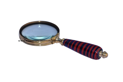 जैसा कि चित्र में दिखाया गया है एंटीक 5X मैग्निफिकेशन 3 इंच नॉटिकल मैग्निफाइंग