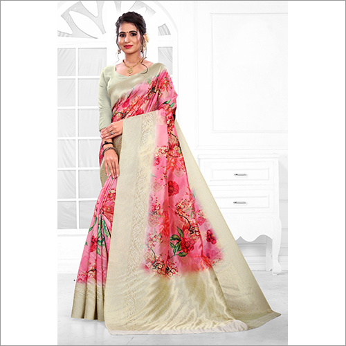 VIVA Multicolor Printed Kanjivaram Saree - Elegant Fashion Statement, Perfect for Rainy, Spring, Summer, and Winter Wear