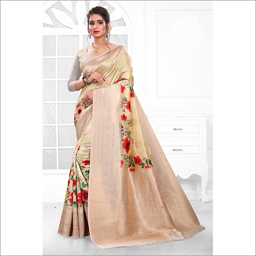 Multicolor Ladies Floral Printed Saree