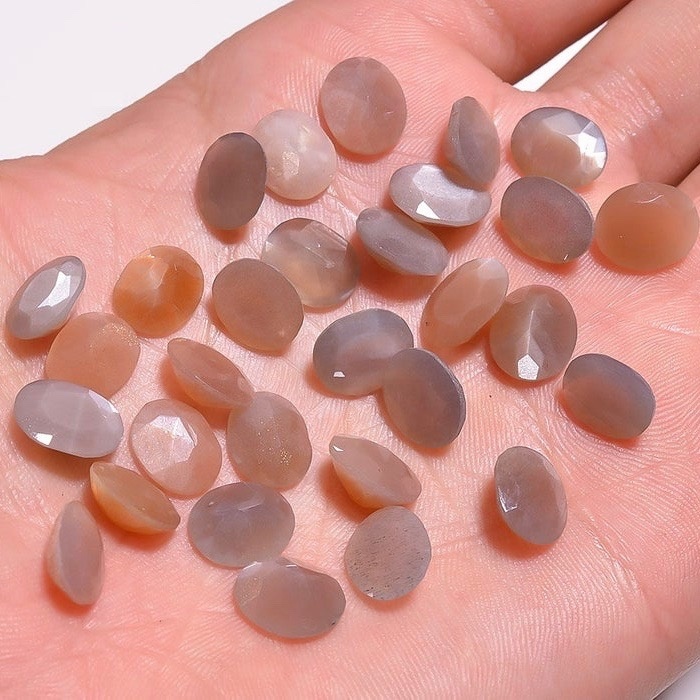 8x10mm Brown Moonstone Faceted Oval Loose Gemstones Grade: Aaa