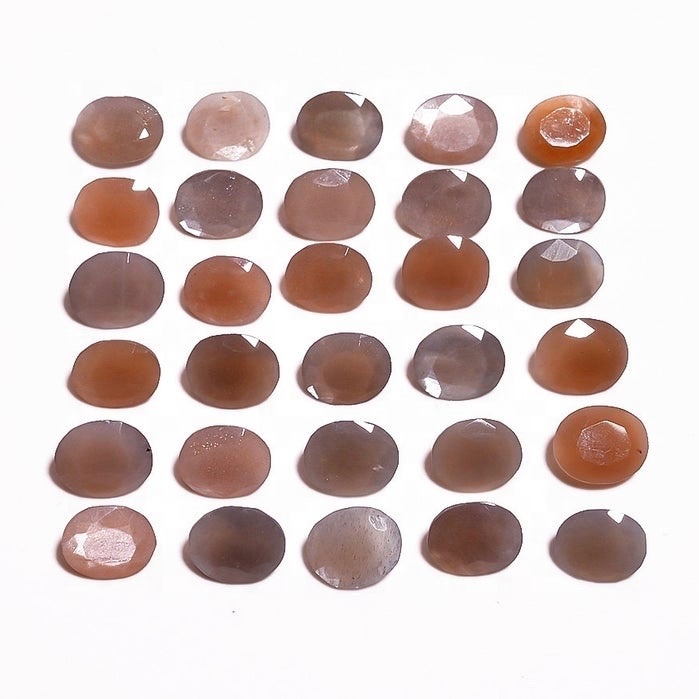 8x10mm Brown Moonstone Faceted Oval Loose Gemstones Grade: Aaa