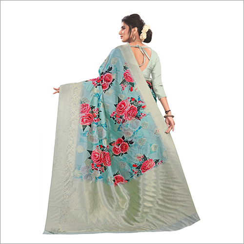 Ladies Printed Saree - Cotton Blend, Multicolor , Printed Design For All Seasons - Perfect For Rainy, Spring, Summer, And Winter Wear, Other Indian Style