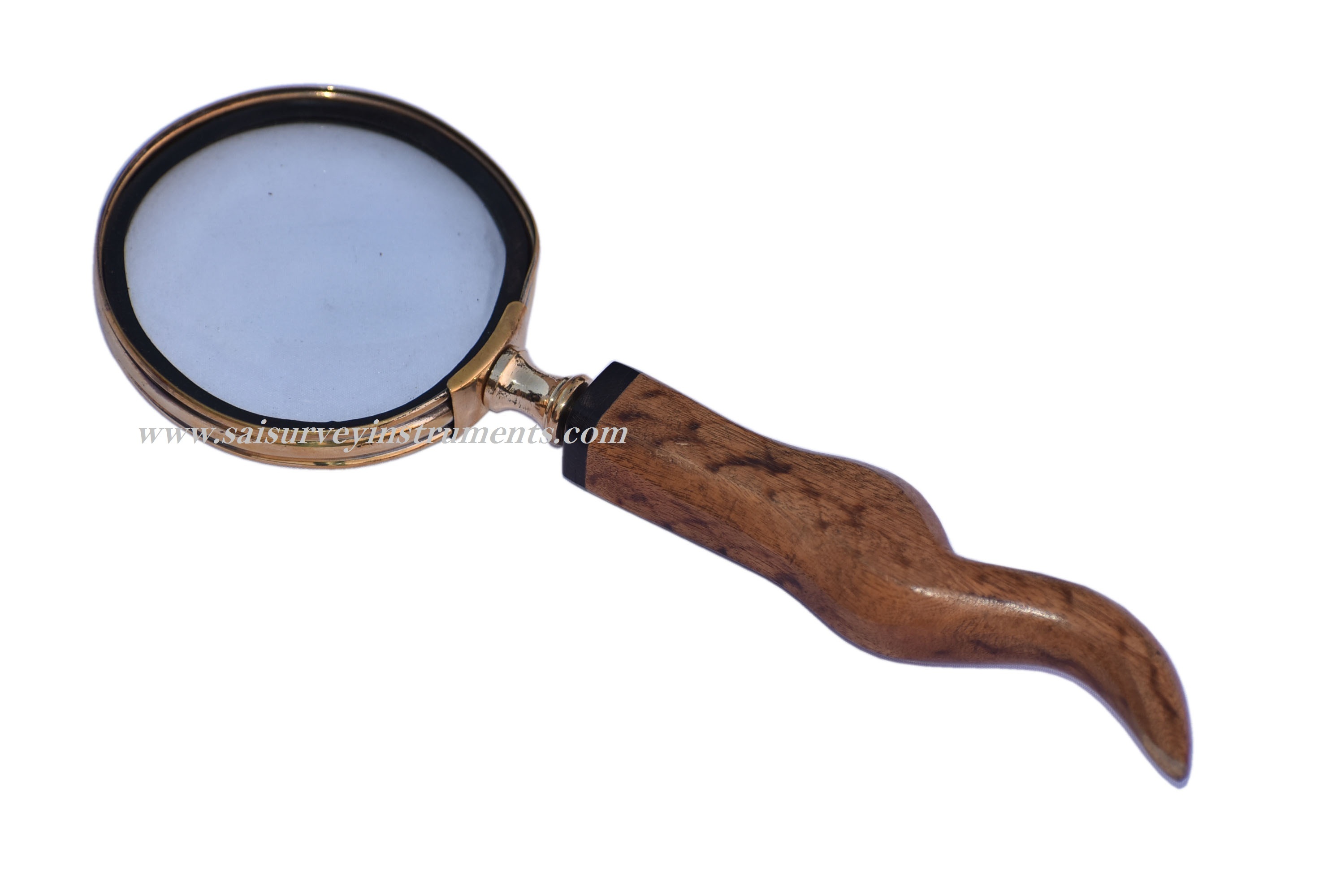 Brown Solid Quality Wooden Handle Magnifying Glass