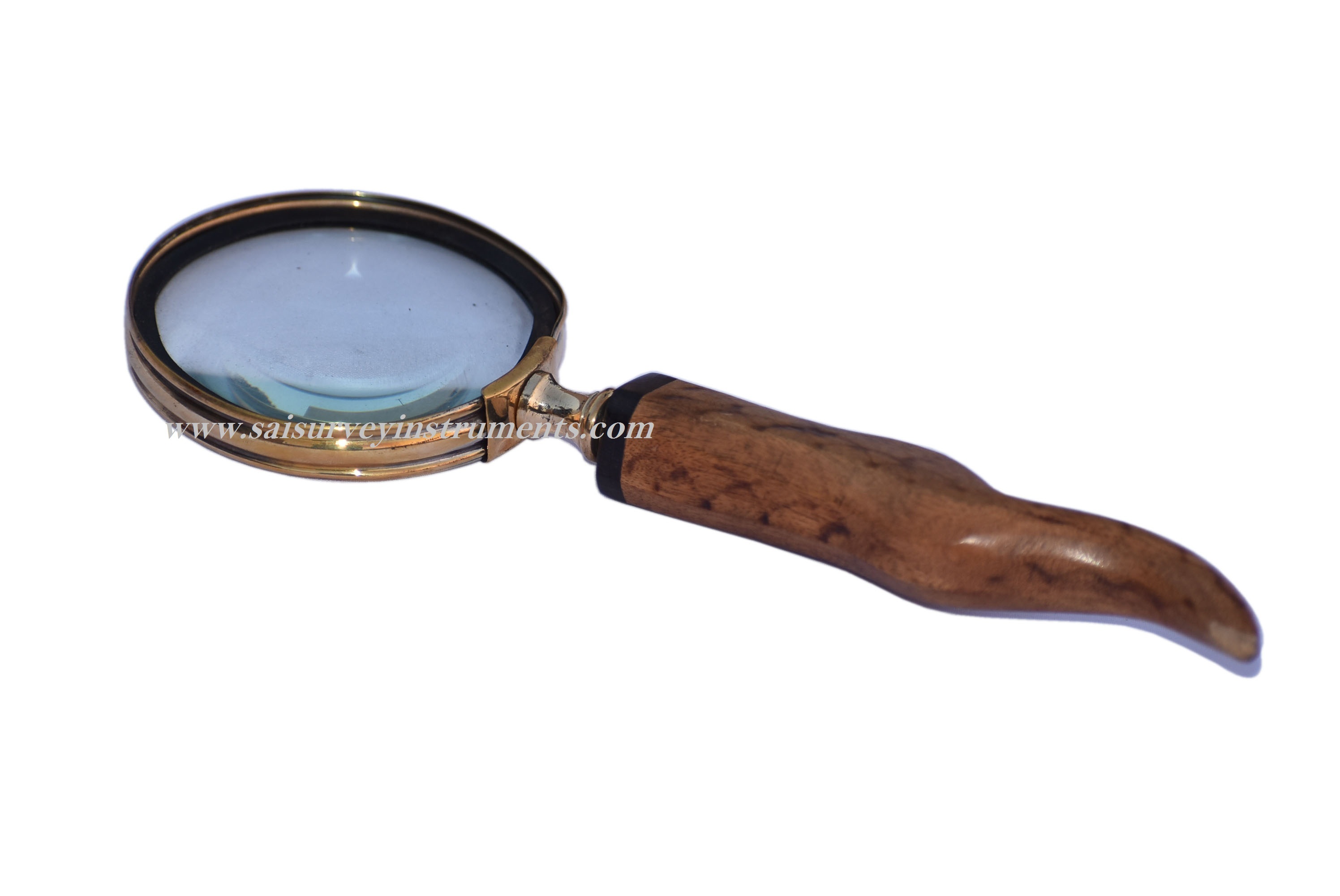 Brown Solid Quality Wooden Handle Magnifying Glass