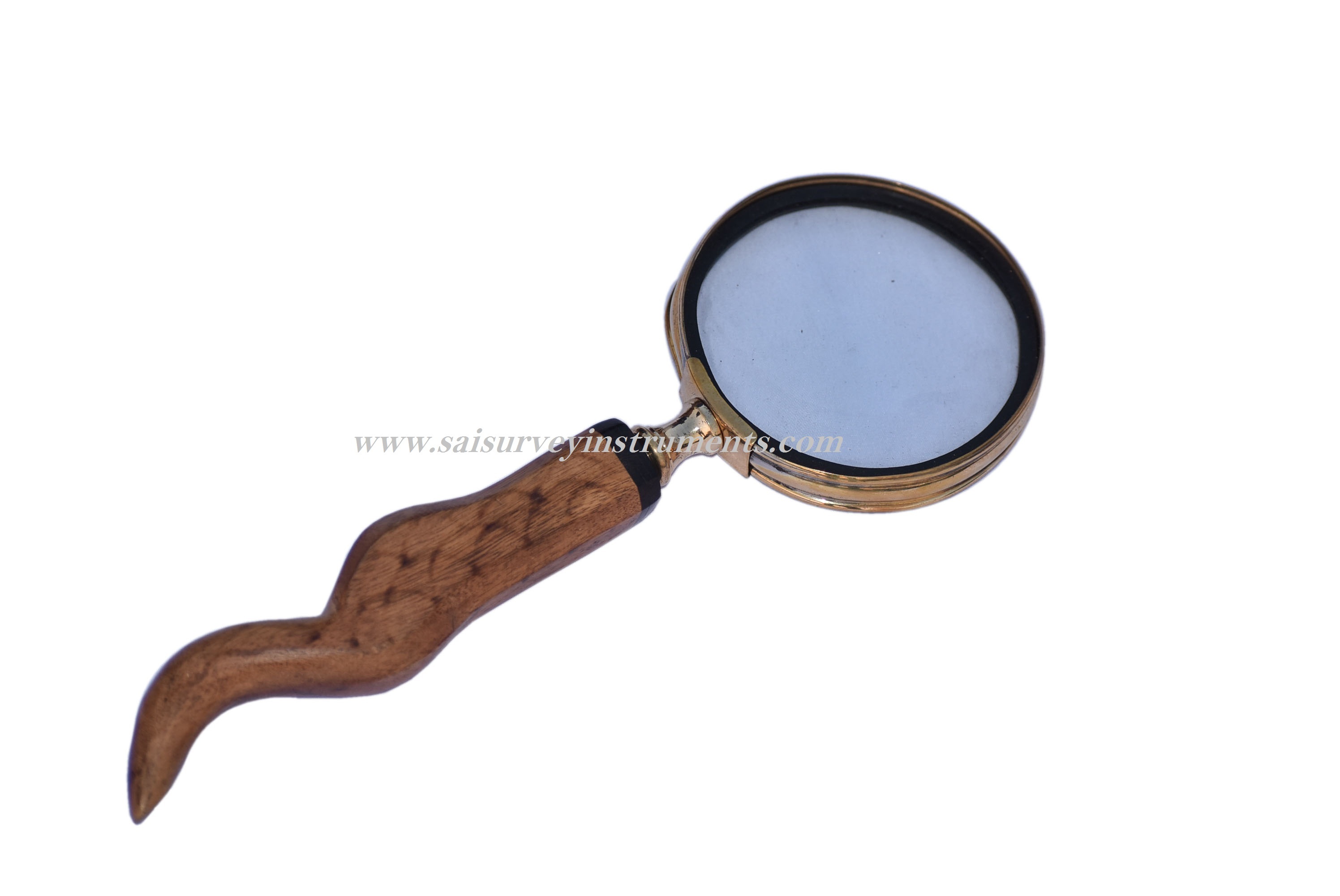 Brown Solid Quality Wooden Handle Magnifying Glass