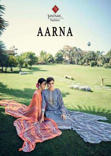 Tanishk Fashion Aarna Lawn Cambric Printed Dress Material Catalog - Pure Lawn Cambric Top, Unstitched Size, Multi Color, All Season | Casual Ethnic Dress with Printed Pattern, Washable and Dry Cleanable