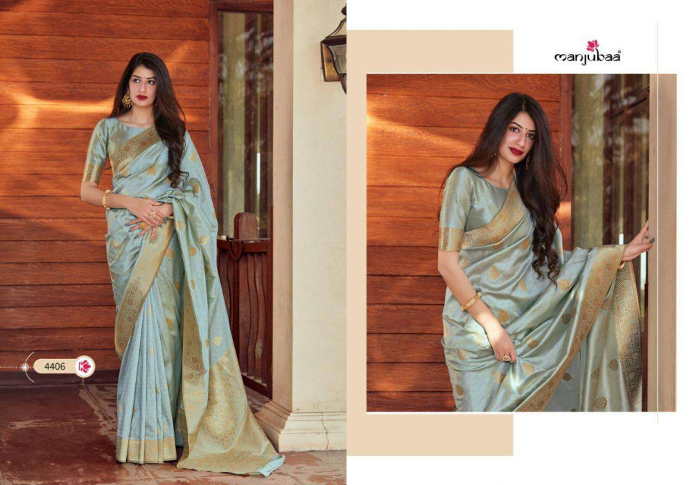 Multi Color Manjubaa Misty Silk Exclusive Fancy Saree Catalog Collection