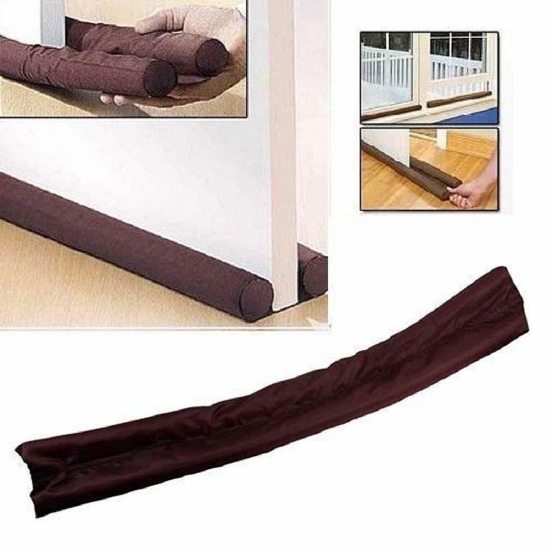 Twin Draft Guard - Foam And Fabric, Fits Doors Up To 36 Inches, Brown | Double-sided Air, Dust And Noise Block, Easy Slide Installation, Reusable