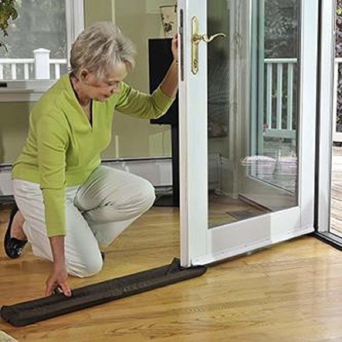 Twin Draft Guard - Foam And Fabric, Fits Doors Up To 36 Inches, Brown | Double-sided Air, Dust And Noise Block, Easy Slide Installation, Reusable