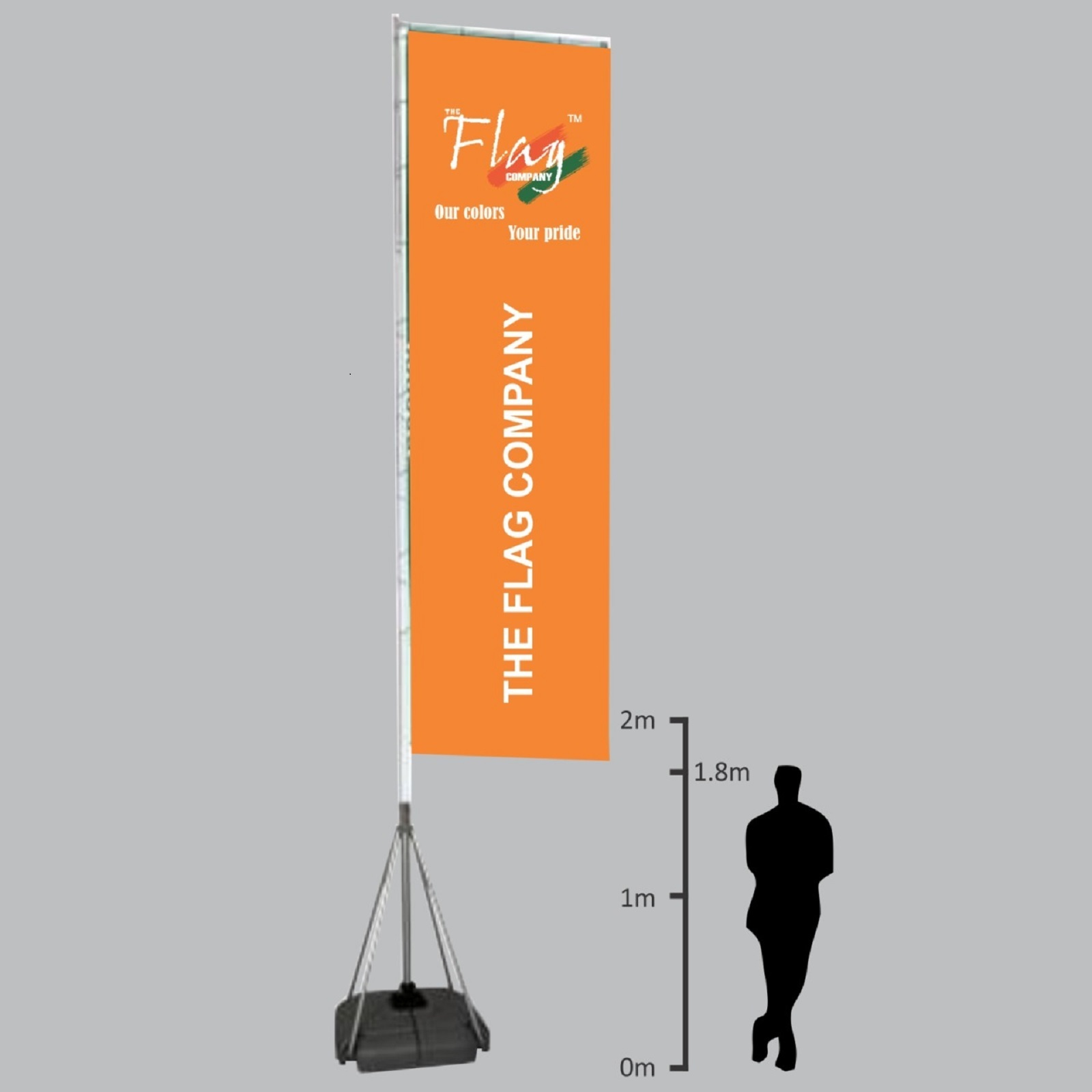 Big Flag Stand - 16ft Aluminium With Polyester Flags | Customizable Color, Logo, And Style For Advertising & Promotion