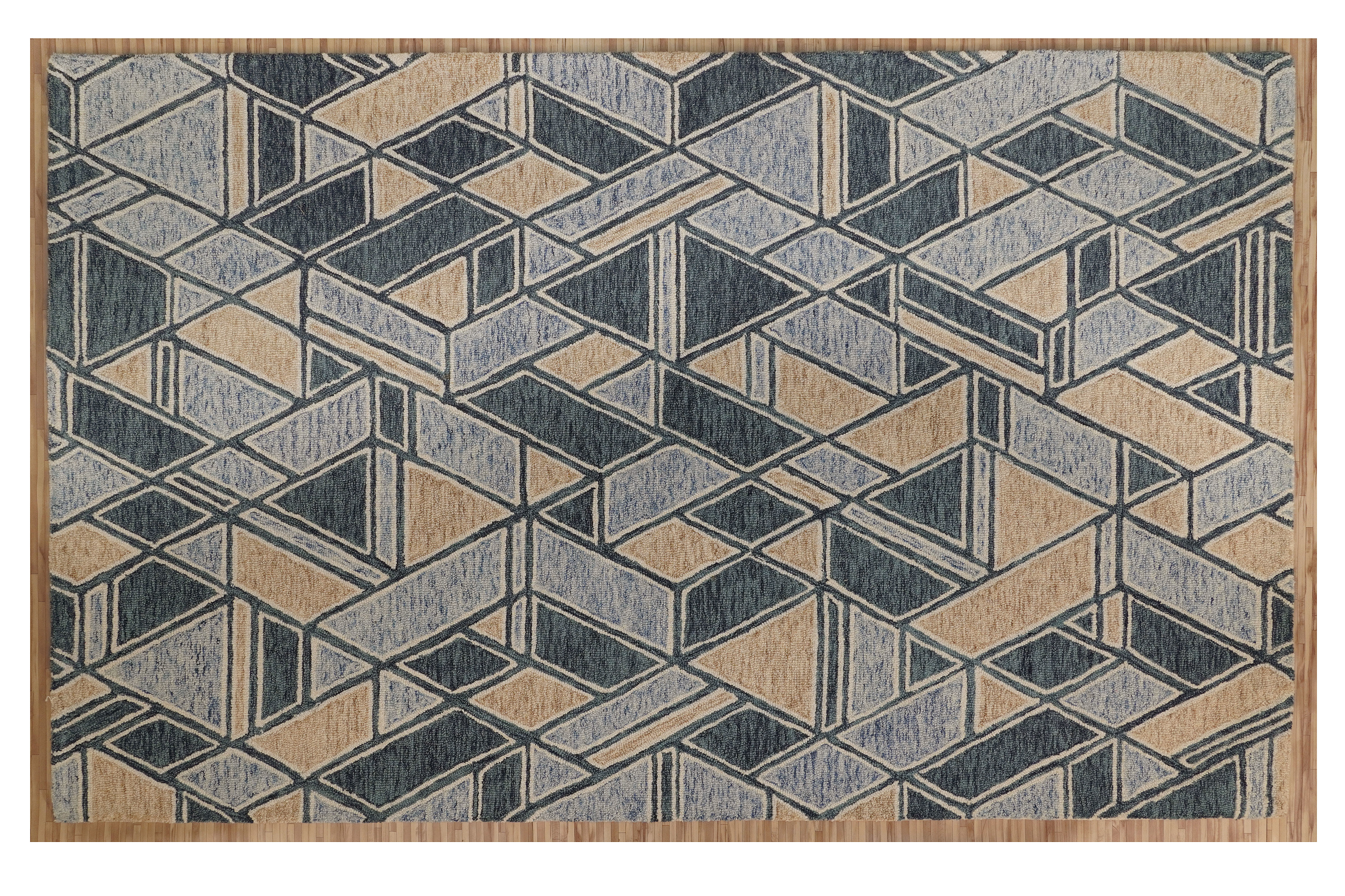 Hand Tufted Woolen Carpets - 80% Wool + 20% Cotton, Rectangle/round/custom Shapes | Easy To Clean, Non-slip, Modern Loop Pile Design