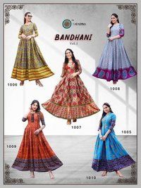 Dry Cleaning Bandhani Vol 1 Heavy Cotton With Manual Work Kurtis