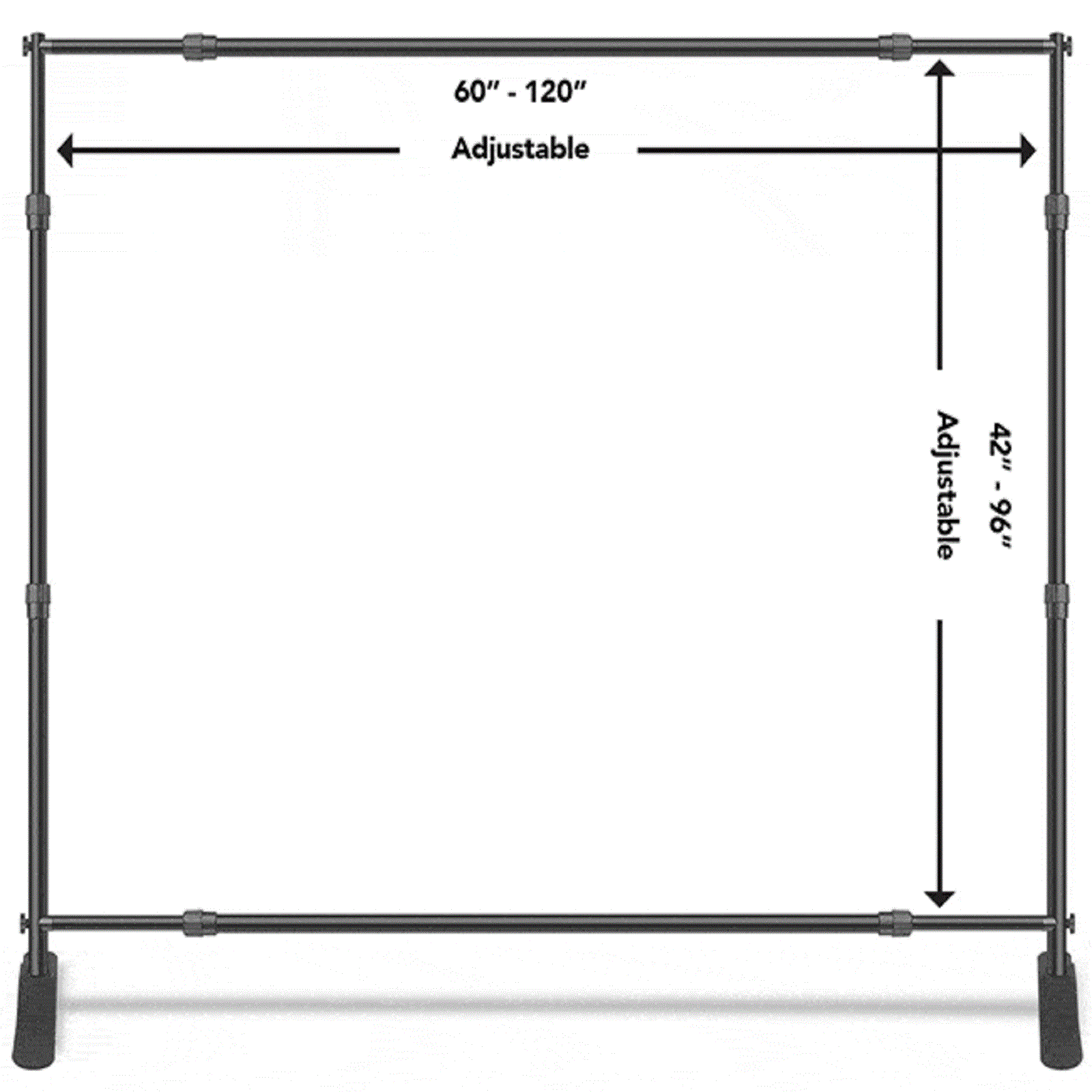 Wall Screen Banner Stand - 100% Knitted Polyester 8ft X 8ft , Portable Aluminum Frame, Eco-friendly Uv Protected Print For Advertising & Promotions