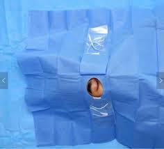 Fixable Ent Drape - Sms, Smmms, Spunlace 100x64cm | Light Green, Blue & White, Hypoallergenic, Peel Open Pouch With Sterility Indicator