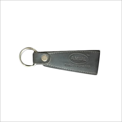 Promotional Leather Key Chain - Leather Material, Clean Finishing, Available in Brown and Black | Customizable Colors and Fonts for Marketing Activities