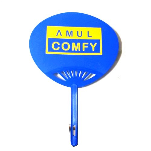 Plastic Promotional Hand Fan - Durable Plastic, Round Shape , Manual Operation with Comfortable Handle, Customizable Colors and Fonts