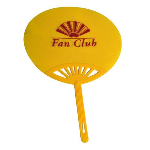Yellow Promotional Hand Fan - ABC Plastic, Manual Operation, Yellow Color | Ideal for Tradeshows, Comfortable Grip, Effective Airflow