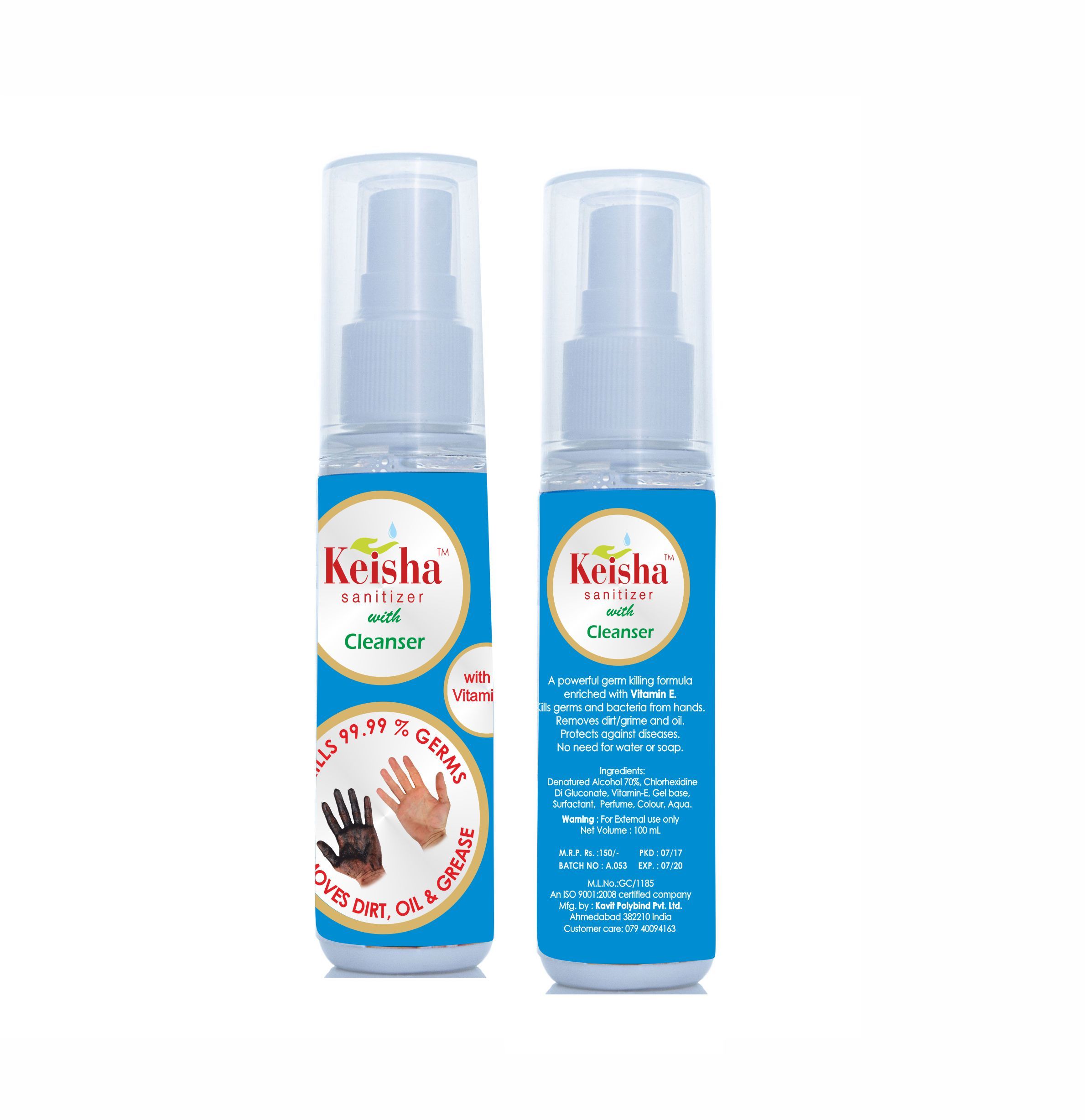 100ml Hand Sanitizer With Cleanser(combo Pack Of 3) Age Group: Children