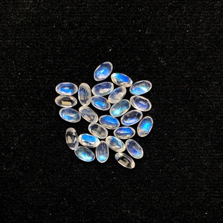 Rainbow Moonstone - 7x9mm Faceted Oval Natural Gemstone | Aaa Quality, Excellent Cut, White Color