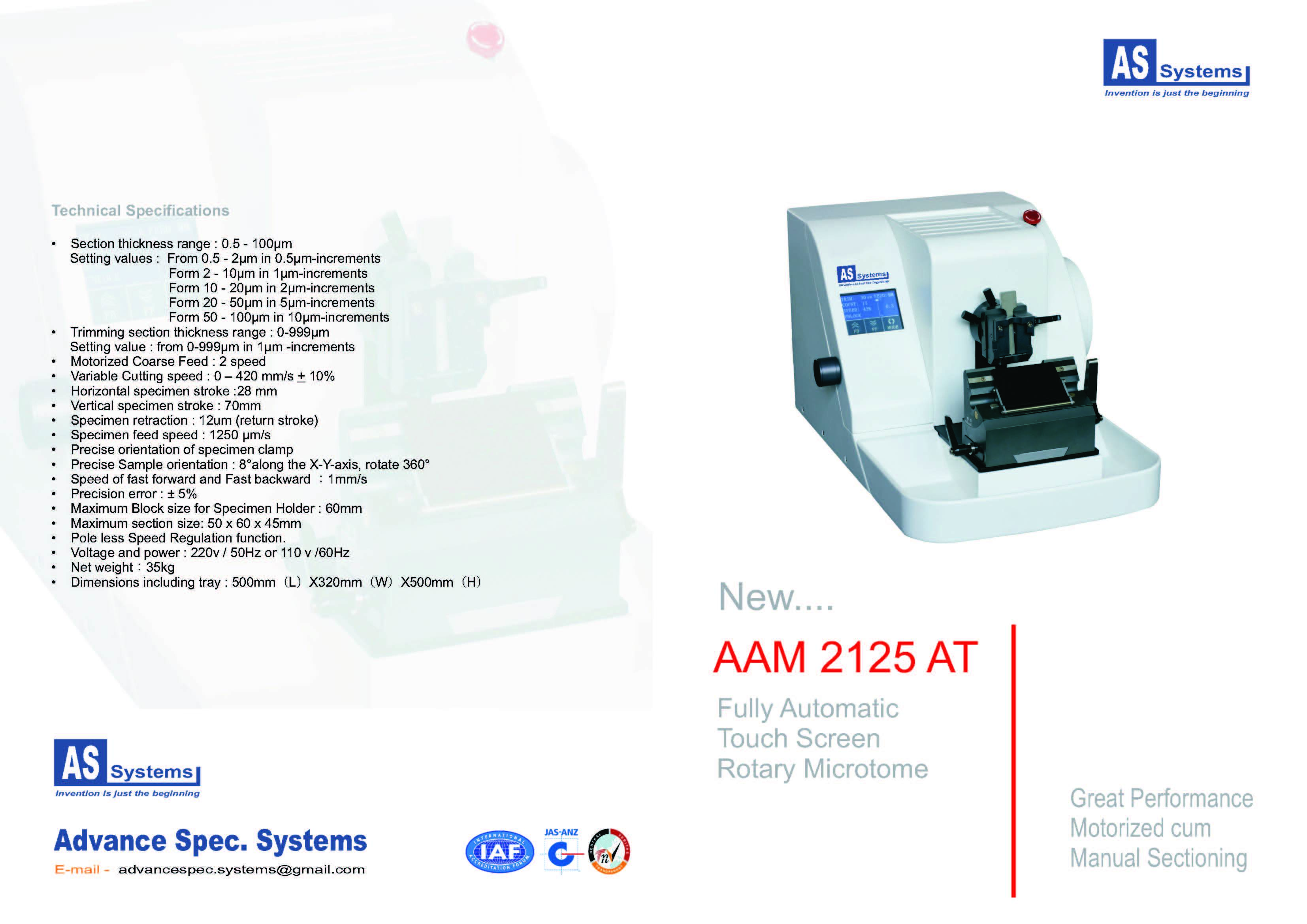 Fully Automatic Rotary Microtome Dimension(l*w*h): 560 X 470 X 300 Millimeter (Mm)