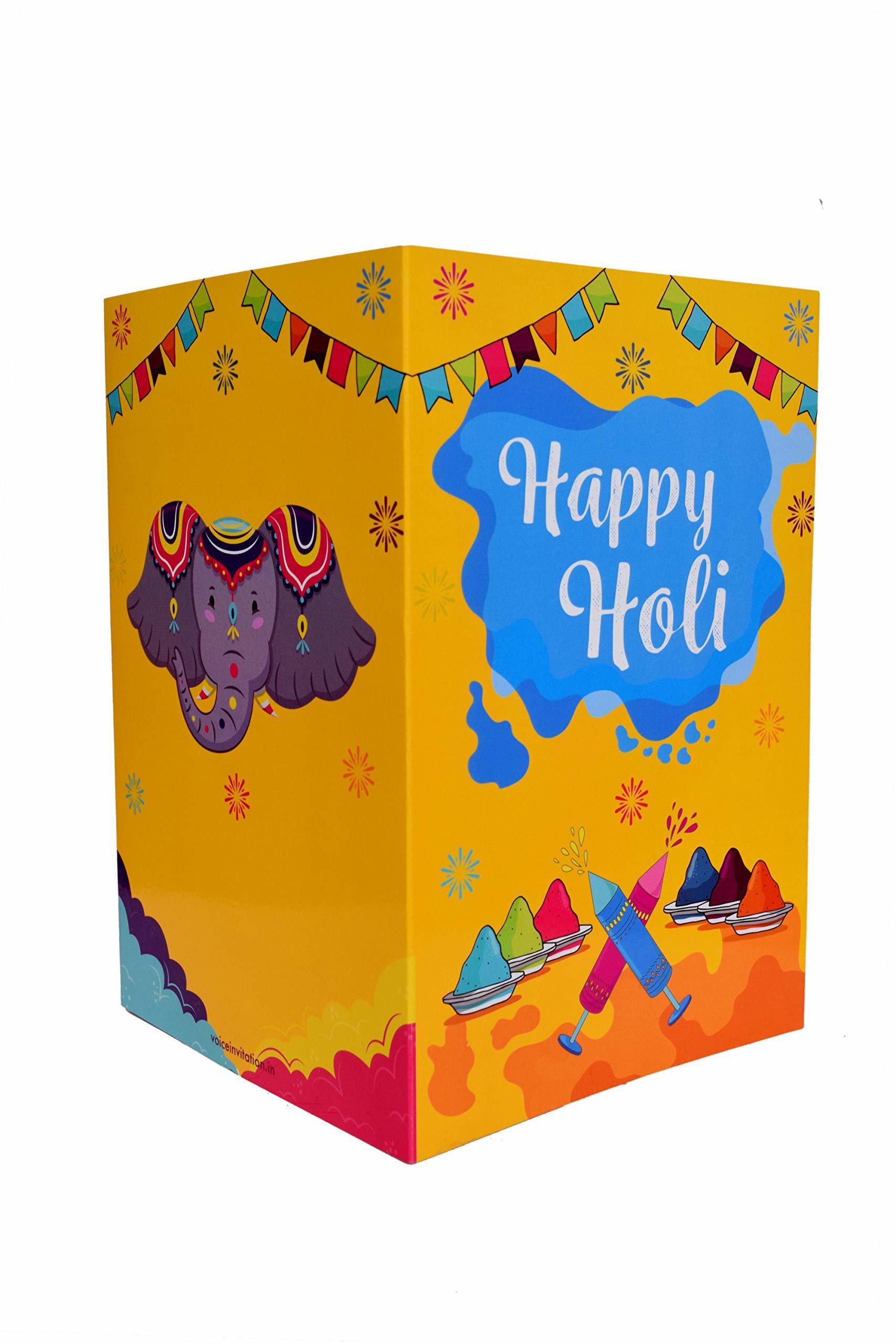Indian Musical Voice Singing Greeting Card Happy Holi - Customised Design Musical Style With Festive Holi Melodies And Personal Touch