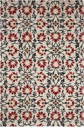 Beige Floral Hand Tufted Carpet - Wool Material, 4x6 Feet Dimensions | Customized Designs, Shapes, Colors Available