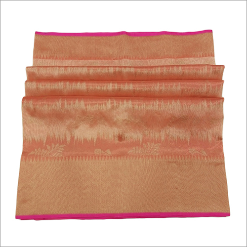 मल्टीकलर लेडीज़ ऑर्गेंज हैंडलूम कढ़वा ट्रेडिशनल साड़ी