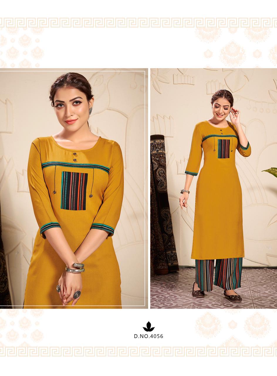 Dry Cleaning Plazzo Queen Vol-10 Rayon Kurtis With Plazzo