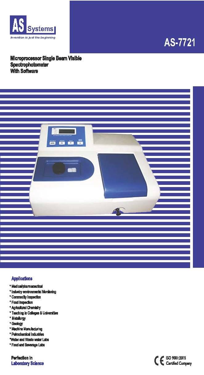 Single Beam Visible Spectrophotometer