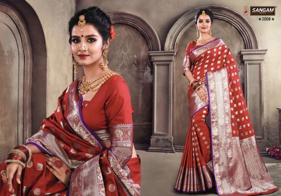 Multi Color Sangam Kadambari Silk Printed Designer Saree Catalog