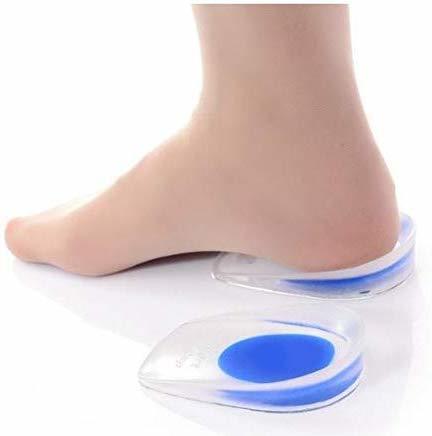 Heel Pad - Silicone Gel, 10-15mm Thickness, Blue Color | Comfort Support For Heel Pain, Antimicrobial, Fits All Shoe Styles