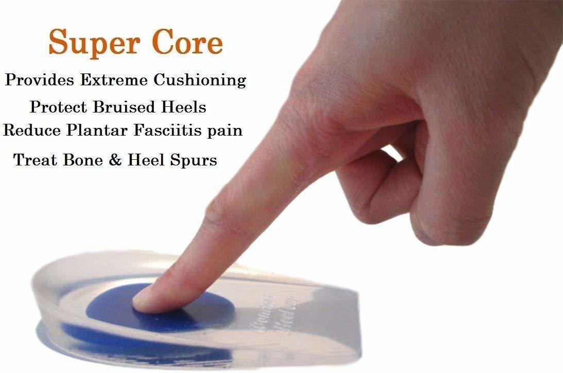 Heel Pad - Silicone Gel, 10-15mm Thickness, Blue Color | Comfort Support For Heel Pain, Antimicrobial, Fits All Shoe Styles