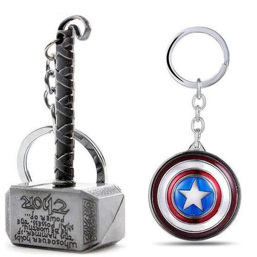 Key Chains - Metal Material, Silver Finish , Marvel Character Design with Split Ring Type