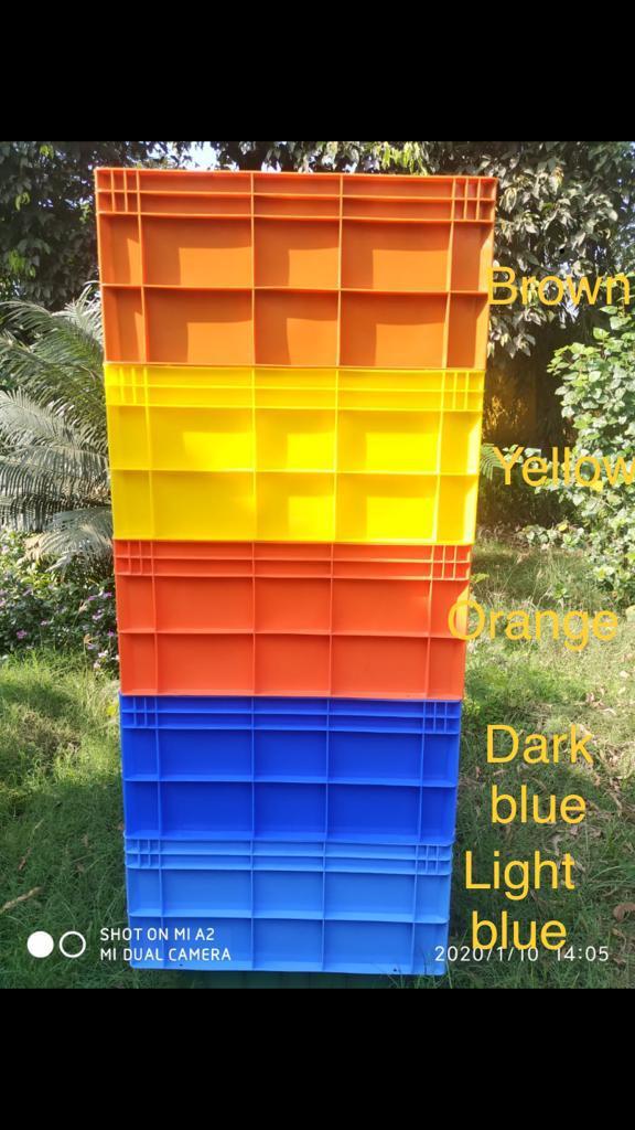 Jumbo Crate - Virgin Plastic, 650x450x315mm, 50kg Capacity | Durable, Easy To Operate, Stackable, Available In Blue, Red, Yellow, Brown, Light Blue