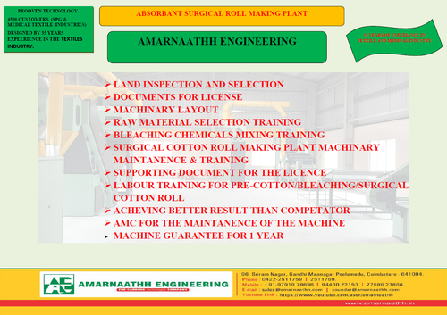 International Standard Absorbent Surgical Cotton Roll Making Machine - Frequency: 50 Hertz (Hz)