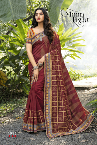 Digital Printed Saree - Art Silk, Multi Color | Party Wear, Daily Wear, Unique Printed Design