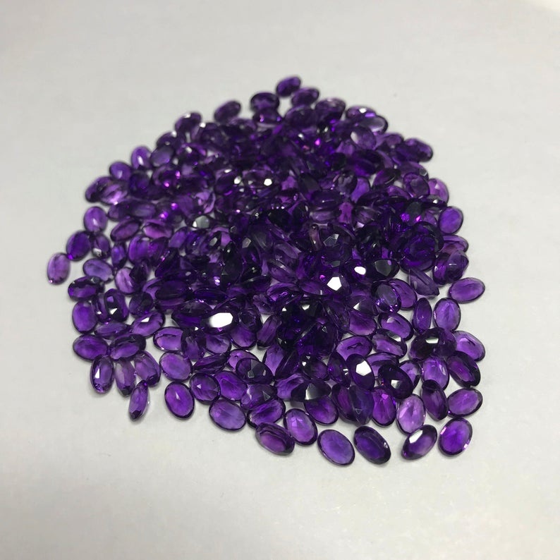 3x5mm African Amethyst Faceted Oval Loose Gemstones Grade: Aaa