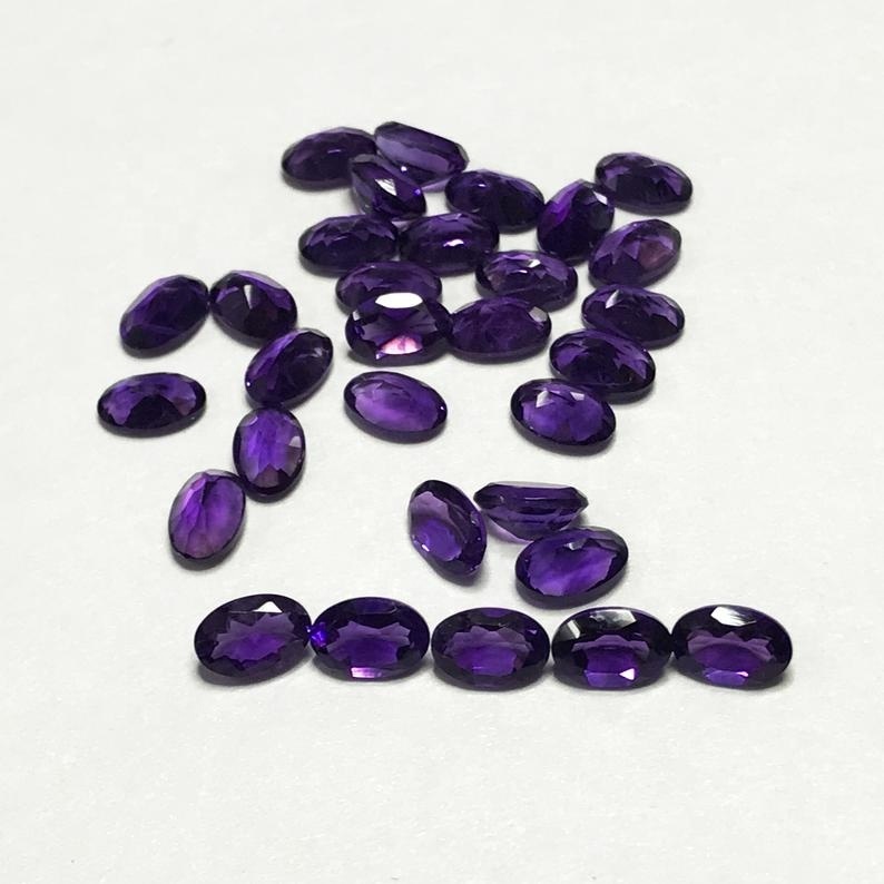 5x7mm African Amethyst Faceted Oval Loose Gemstones Grade: Aaa