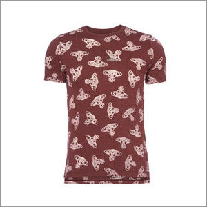 Any Color Mens Printed Neck T-shirt