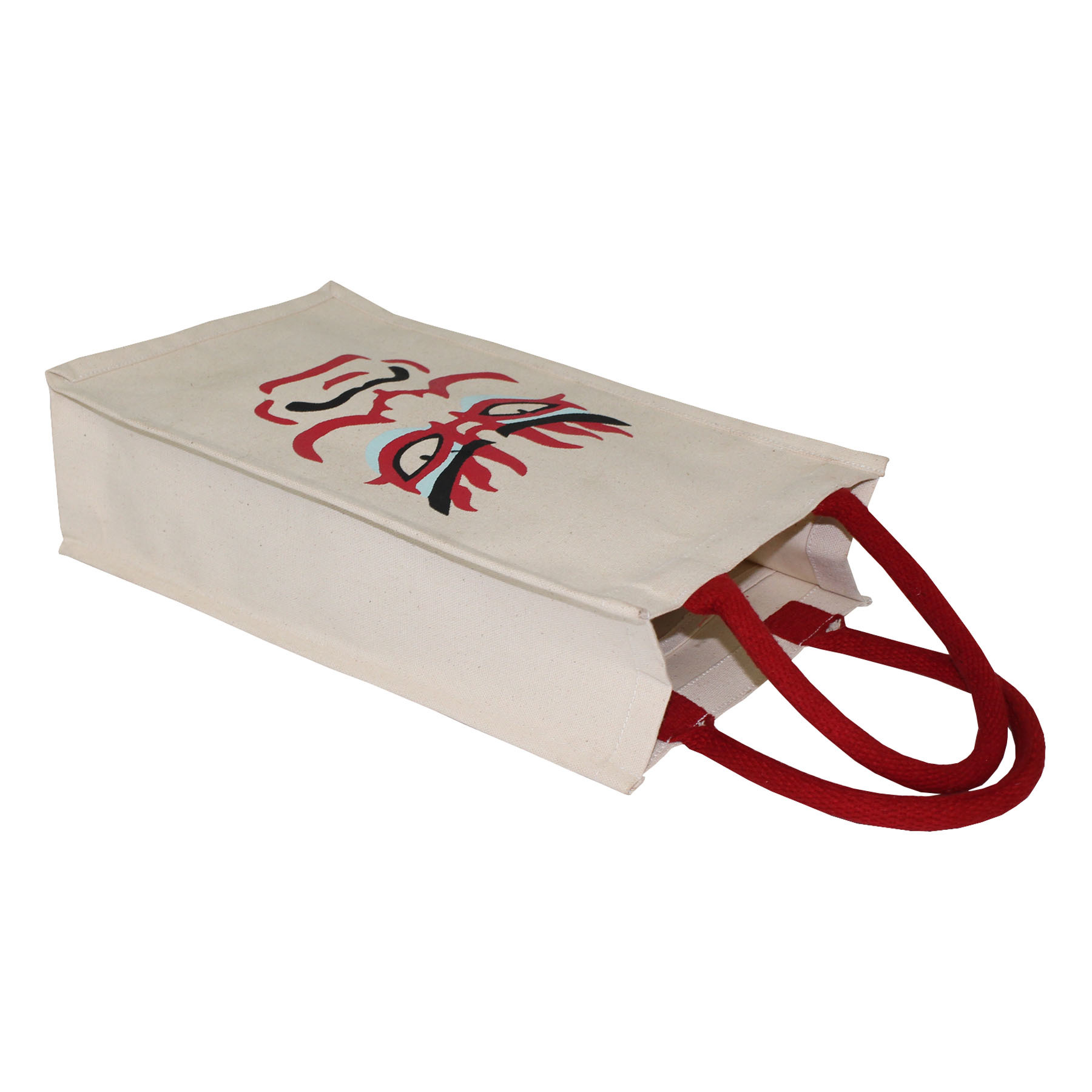 Customized 10 Oz Pp Laminated Natural Canvas Tote Bag With Rope Handle