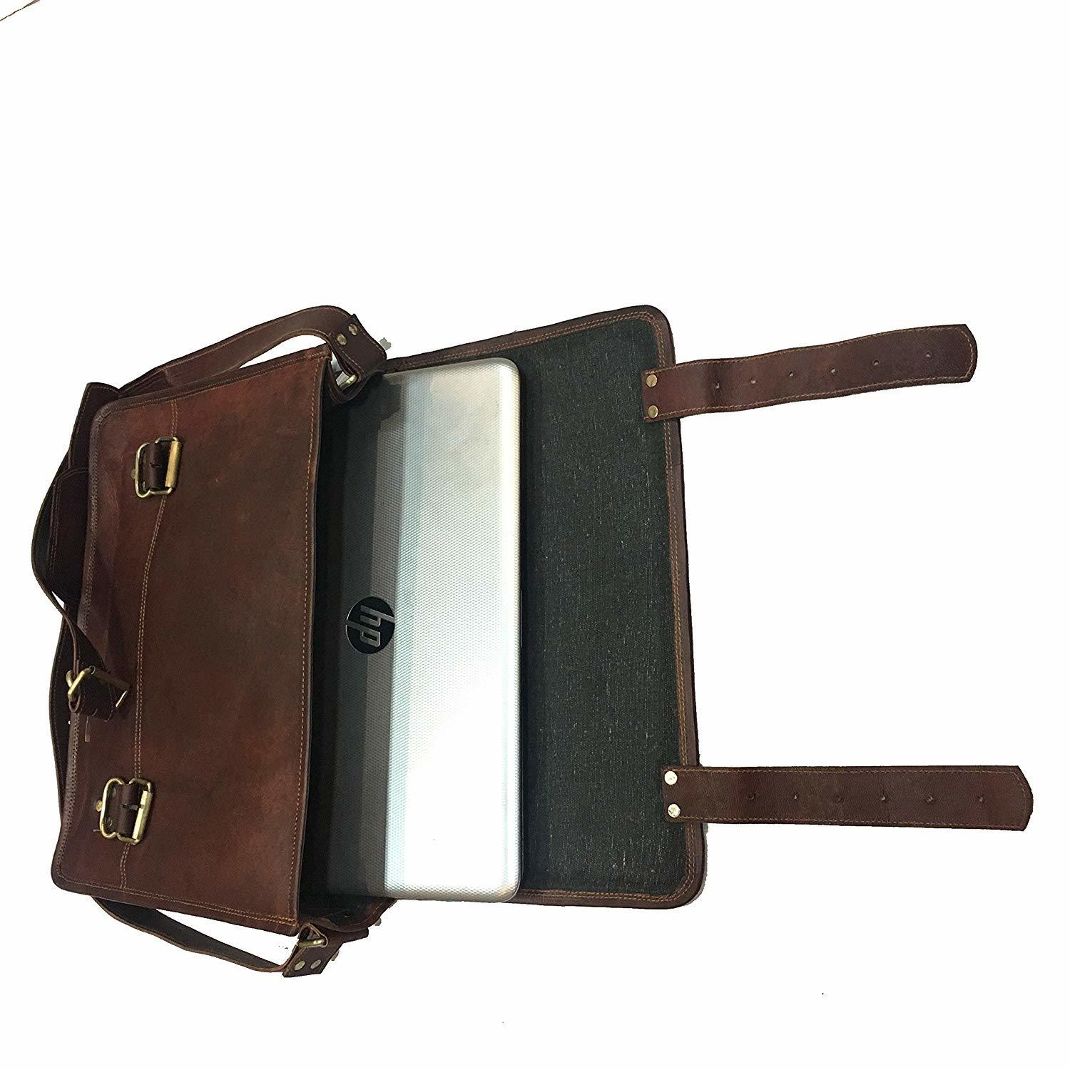 Brown Leather Office Laptop Bag