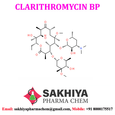 Clarithromycin - White Crystalline Powder, 98% To 102% Purity, Antibiotic For Bacterial Infections, Melting Point 61°c, Particle Size Less Than 10 Micron, Water Soluble, Sharp Smell, Bitter Taste, Shelf Life 3 Years