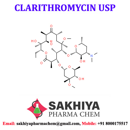 Clarithromycin - White Crystalline Powder, 98% To 102% Purity, Antibiotic For Bacterial Infections, Melting Point 61°c, Particle Size Less Than 10 Micron, Water Soluble, Sharp Smell, Bitter Taste, Shelf Life 3 Years