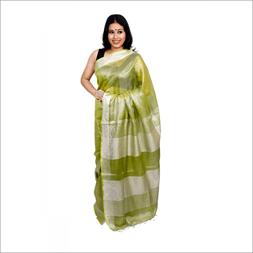Multicolor Tissue Linen Saree
